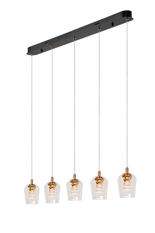 Lucide BERLIANE - Suspension - LED Dim. - 5x4W 2700K - Avec module LED remplaçable - Transparent | Essential - détail 4
